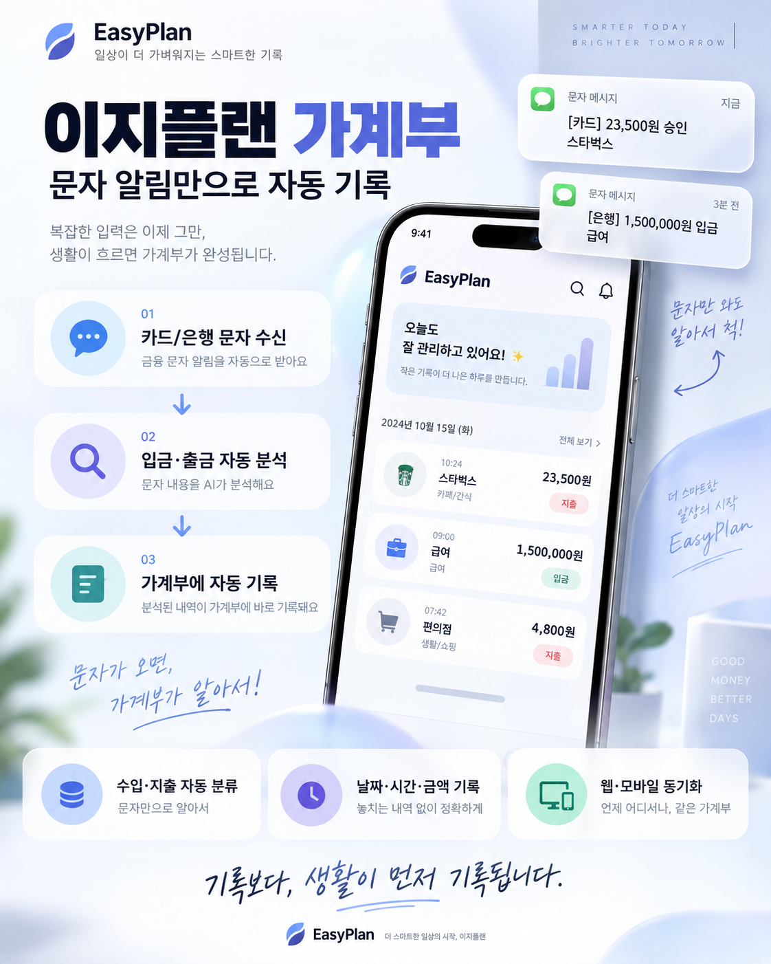 이지플랜 - SMS 문자 자동 가계부 기록